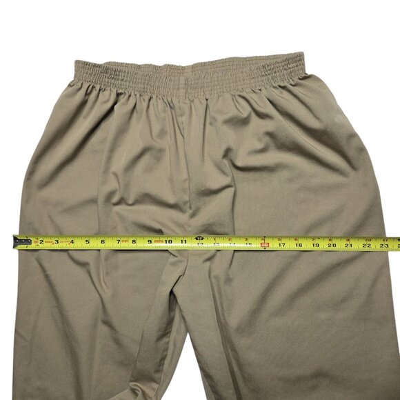 Vintage Priority One Pants Womens 26 Khaki Brown Elastic Waist Workwear Pleated - Picture 7 of 14